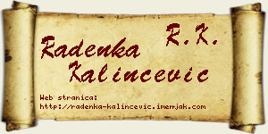 Radenka Kalinčević vizit kartica